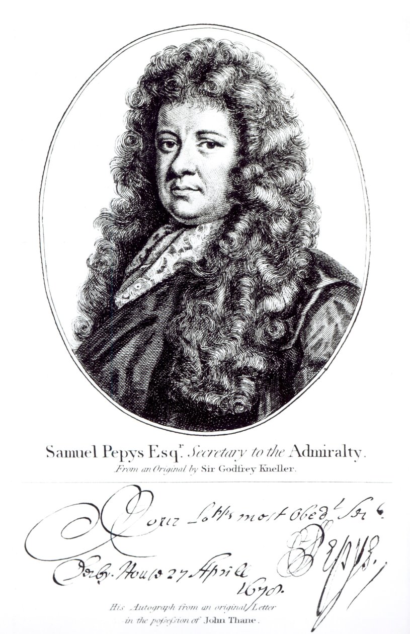 Samuel Pepys (1633-1703) od Godfrey Kneller