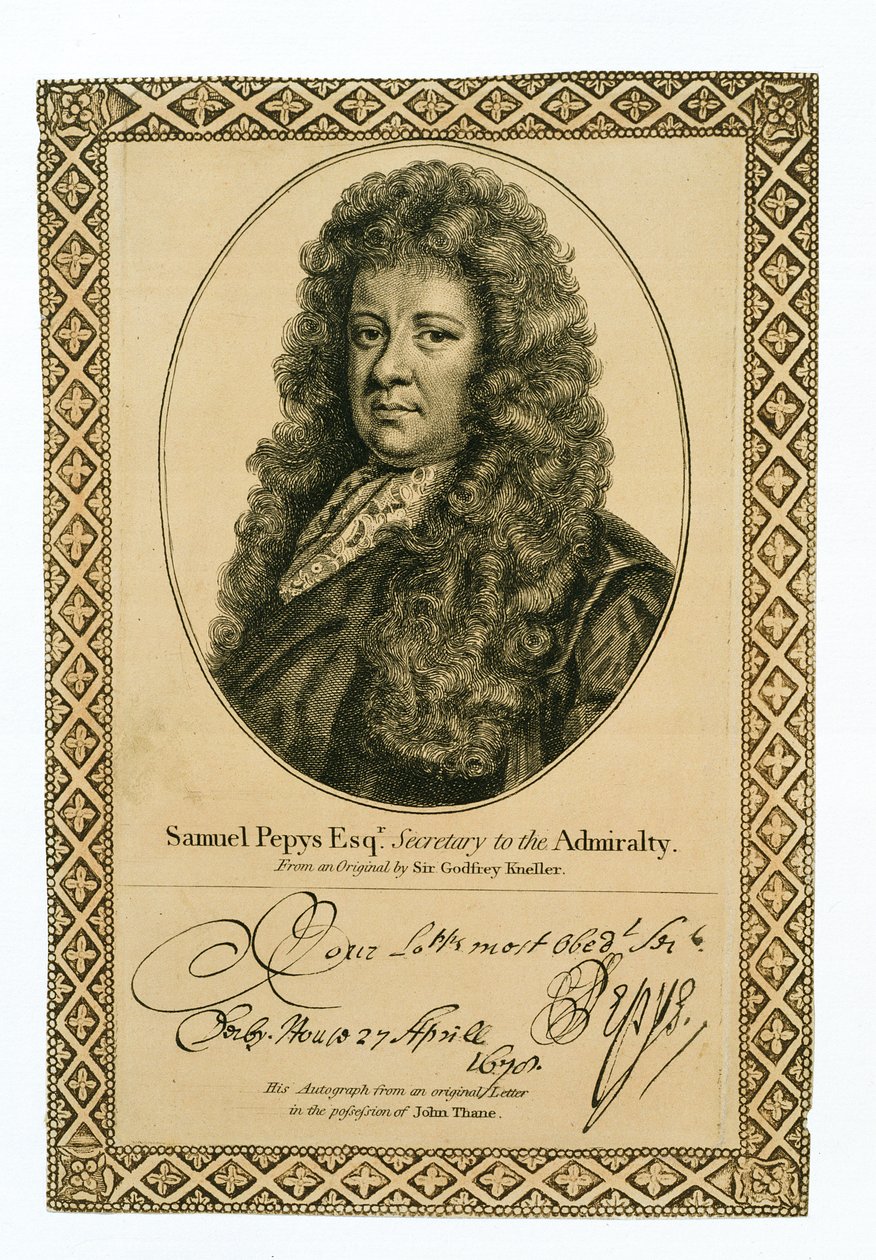 Samuel Pepys (1633-1703), tajemník admirality od Godfrey Kneller