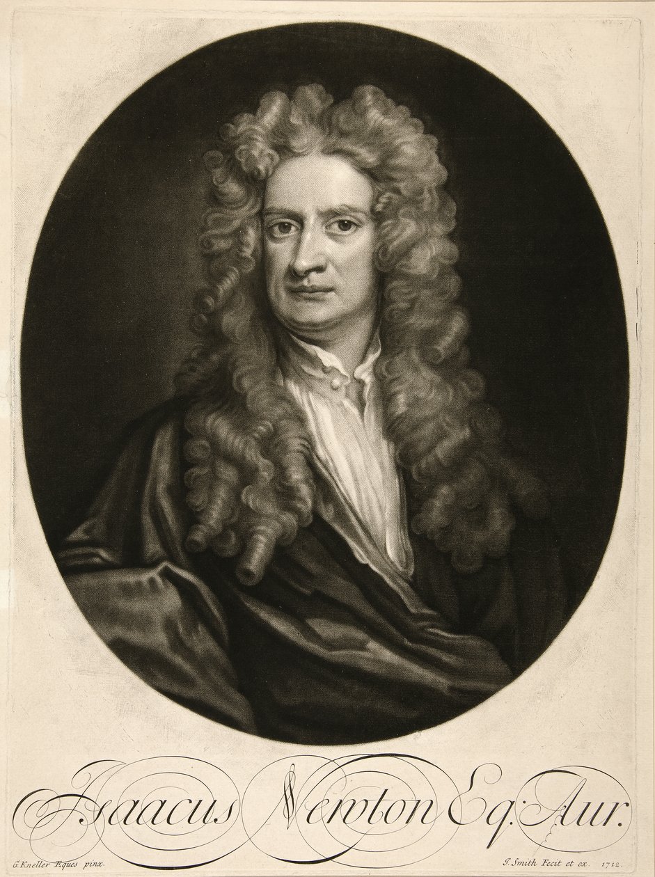 Isaac Newton, Esq., hospoda. 1712 (rytina) od Godfrey (after) Kneller
