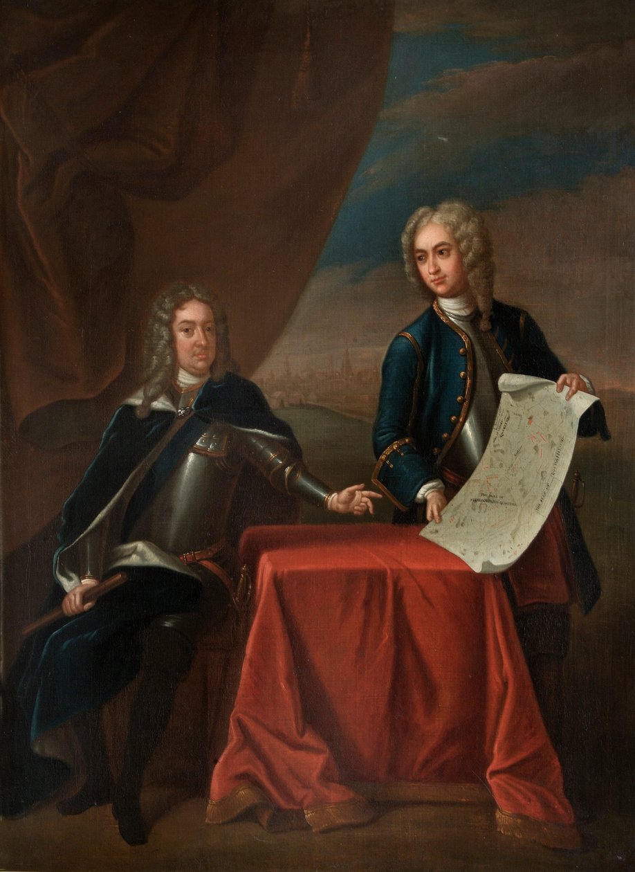 John Churchill a John Armstrong (olej na plátně) od Godfrey (after) Kneller
