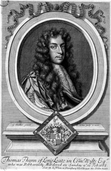 Thomas Thynne of Longleat (1648-82), rytý Robert White (1645-1703) (rytina) od Godfrey (after) Kneller