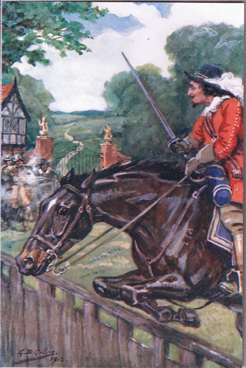 The Romance of Britonmarte: Ale ona vyčistila o palec dubovou desku, z Básně Adama Lindsay Gordona vydané T. N. Foulisem, 1912 od Godfrey Douglas Giles