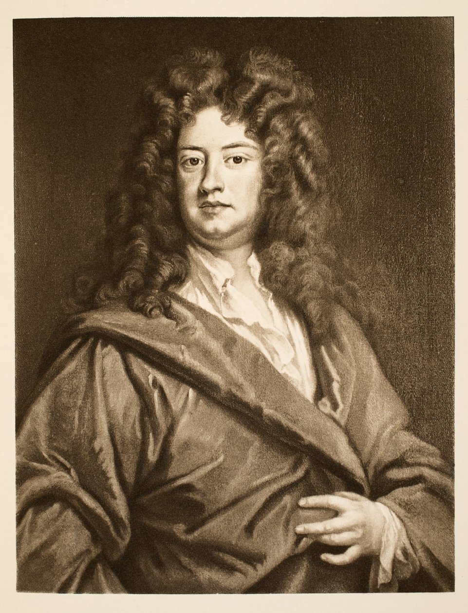 Charles Montagu, hrabě z Halifaxu, pub. 1902 (kolotyp) od Godfrey Kneller