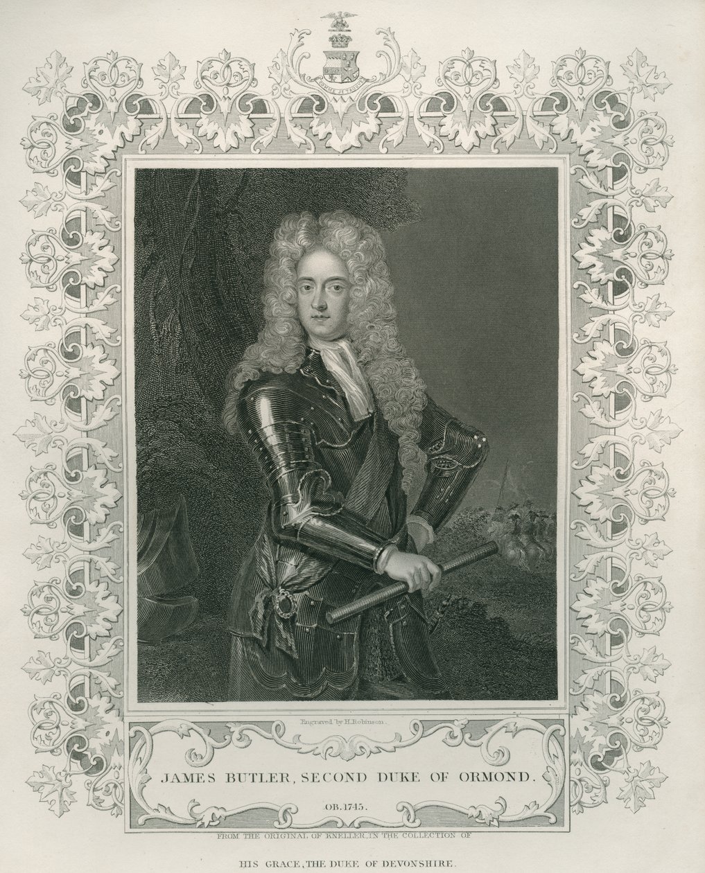 James Butler, 2. vévoda z Ormondu, vyryl Henry Robinson od Godfrey Kneller