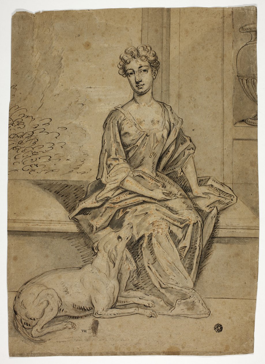 Portrét dvorní dámy s mastifem od Godfrey Kneller