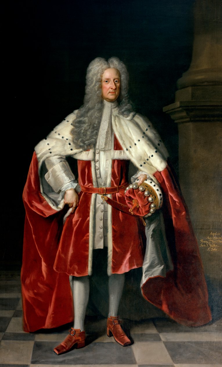 Portrét Henryho, 1. vikomta St. Johna (1652-1742) v korunovačním rouchu, 1727 od Godfrey Kneller