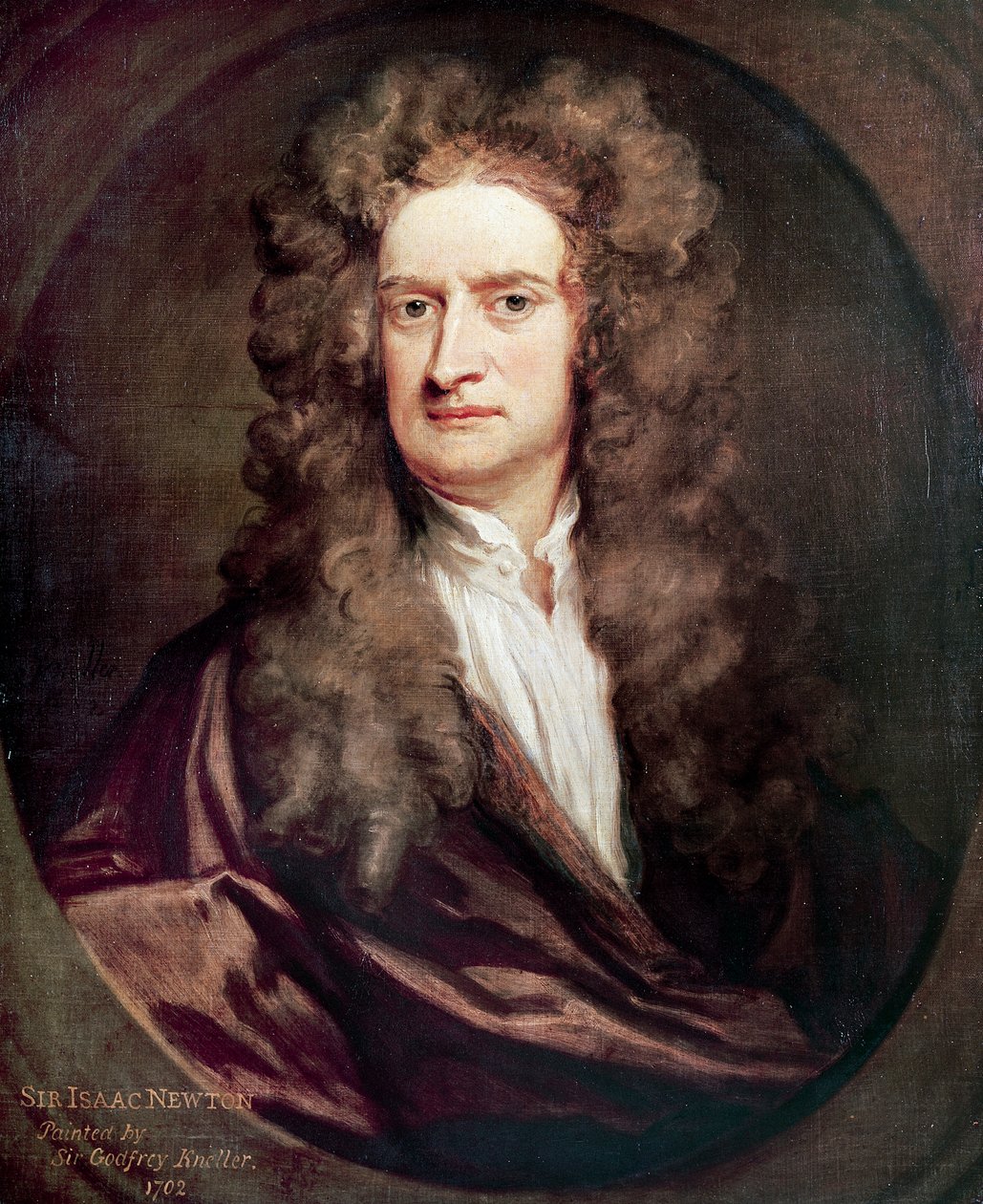 Portrét Isaaca Newtona (1642-1727), anglického matematika, fyzika a astronoma, malba Godfrey Kneller (1646-1723) od Godfrey Kneller