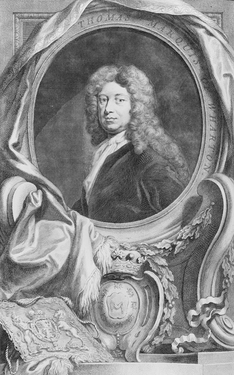Portrét Thomase markýze z Whartonu (1648-1715), vyryl Jacob Houbraken (1698-1780), vydal P. Knanton, 1744 od Godfrey Kneller