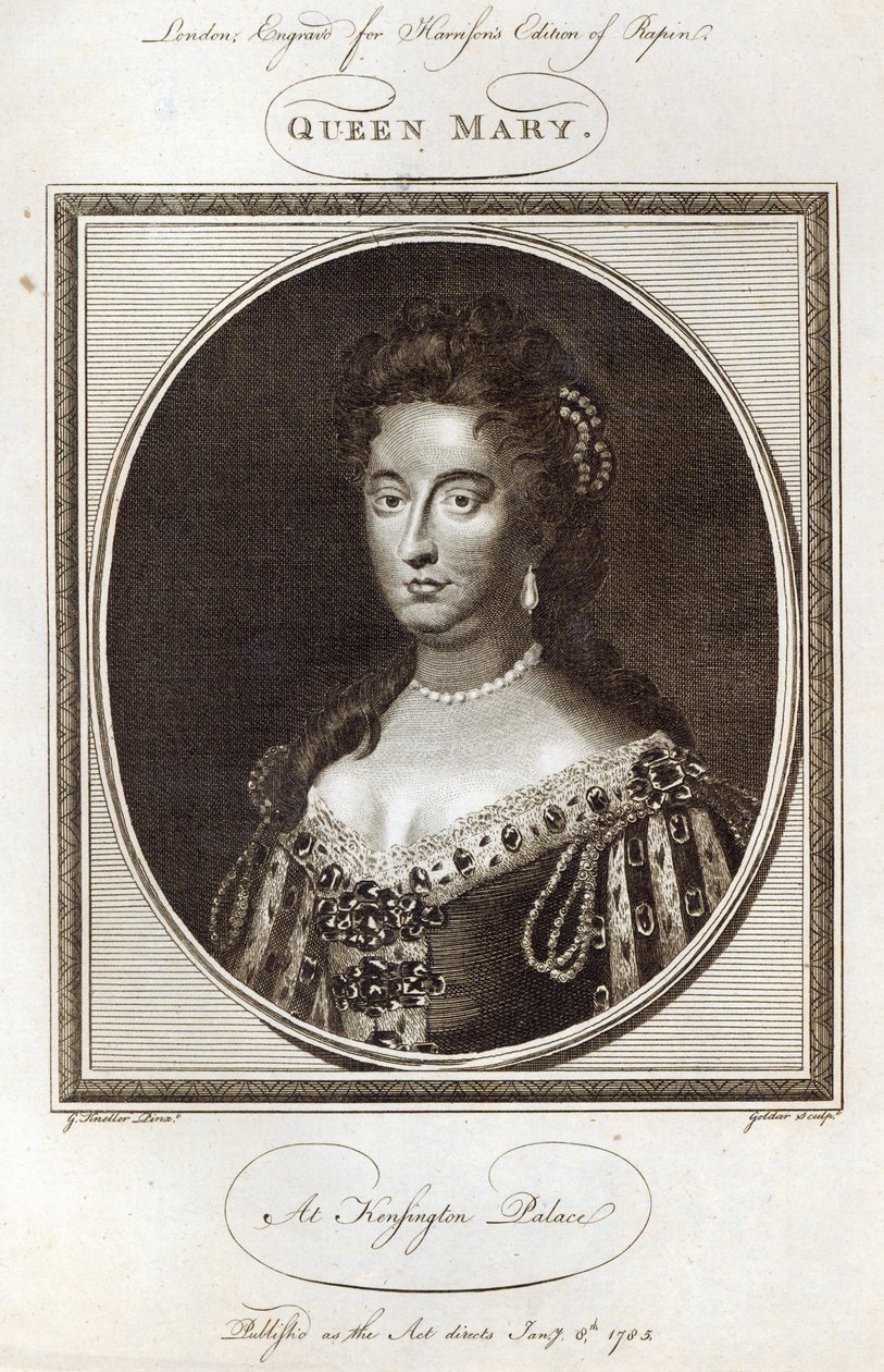 Queen Mary v Kensingtonském paláci, vyryto pro Harrison