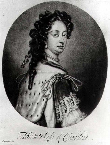 Portrét Barbary Villiersové, vévodkyně z Clevelandu (1641-1709), vyrytý J. Smithem od Godfrey after Kneller