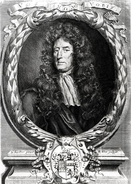 Portrét sira Rogera LEstrange (1616-1704) od Godfrey after Kneller