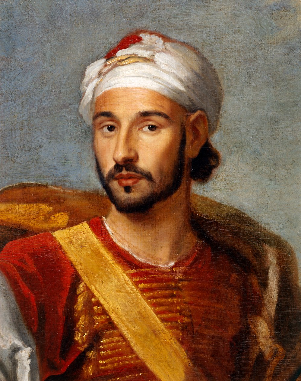 Detail, Muhammad Ohadu, marocký velvyslanec od Godfrey and Wyck Jan (1640 1700) Kneller
