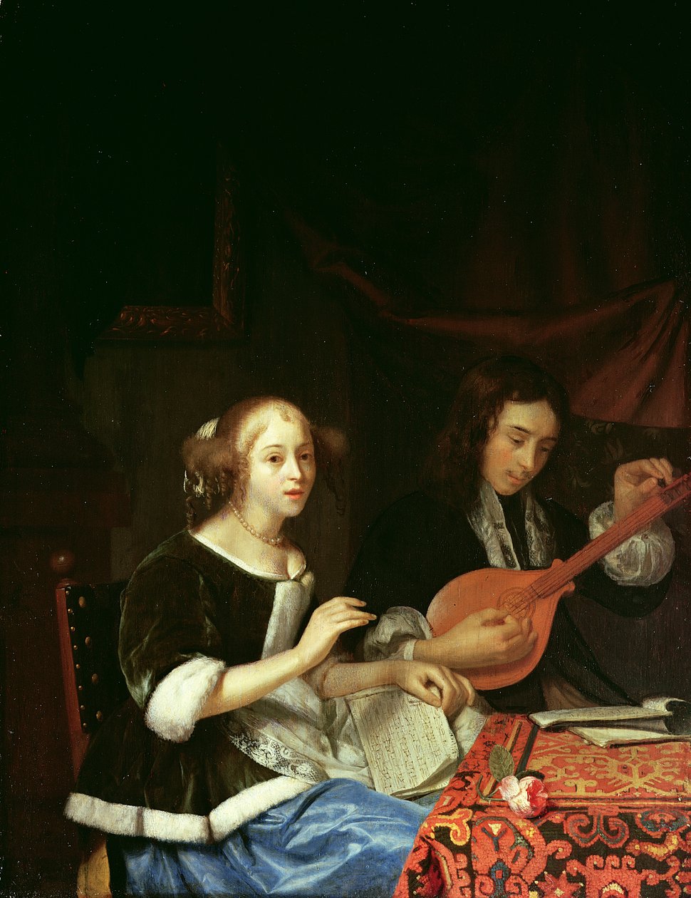 Mladý pár při hudbě, asi 1665-70 od Godfried Schalcken