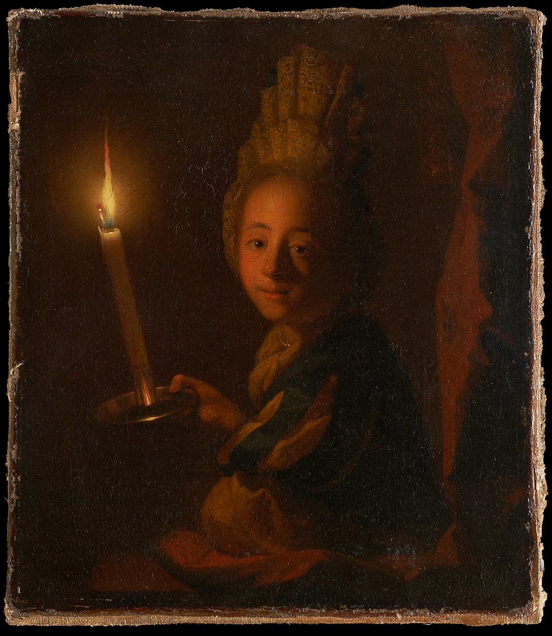 Dívka s hořící svící od Godfried Schalcken
