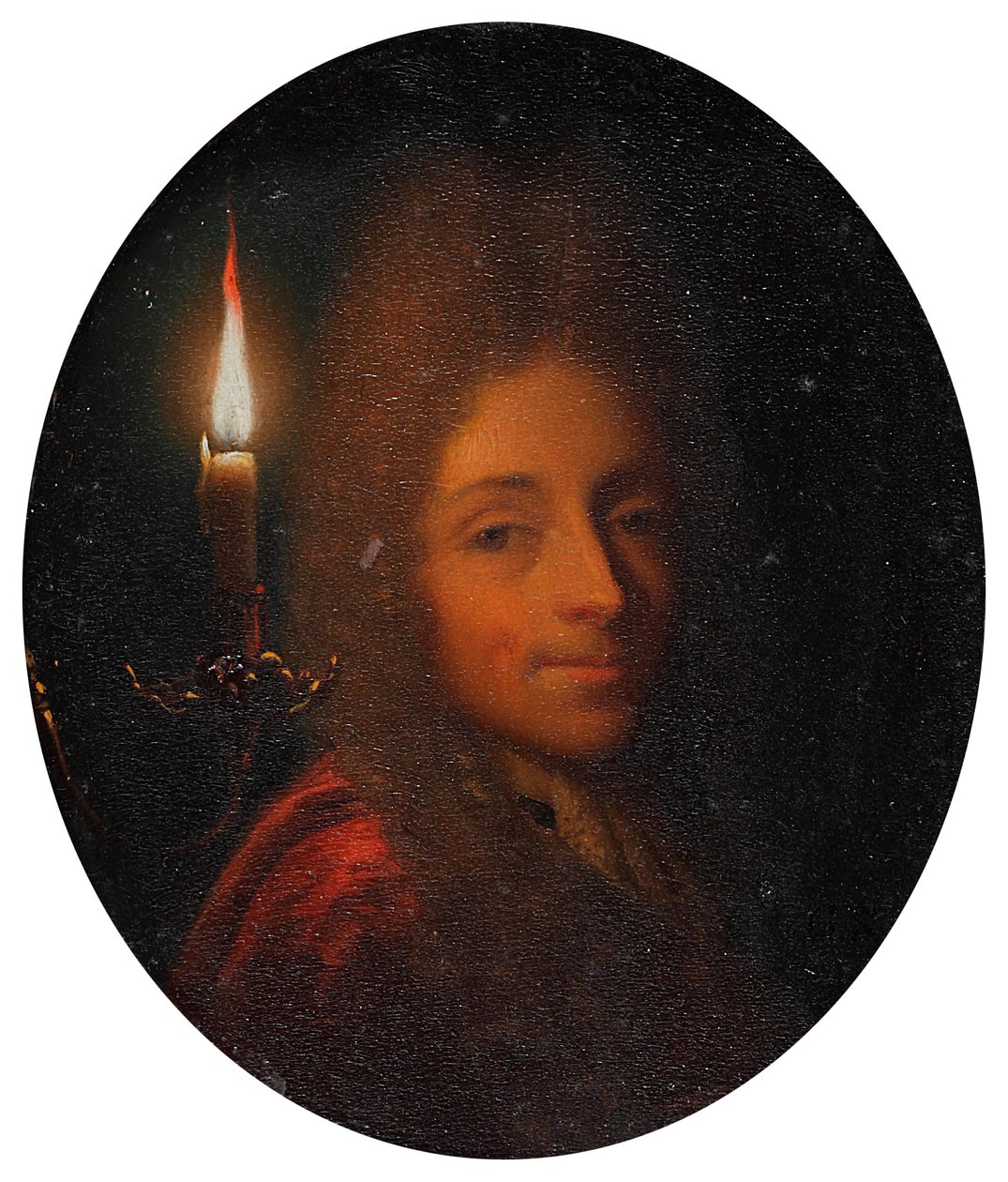 Autoportrét s hořící svíčkou od Godfried Schalcken