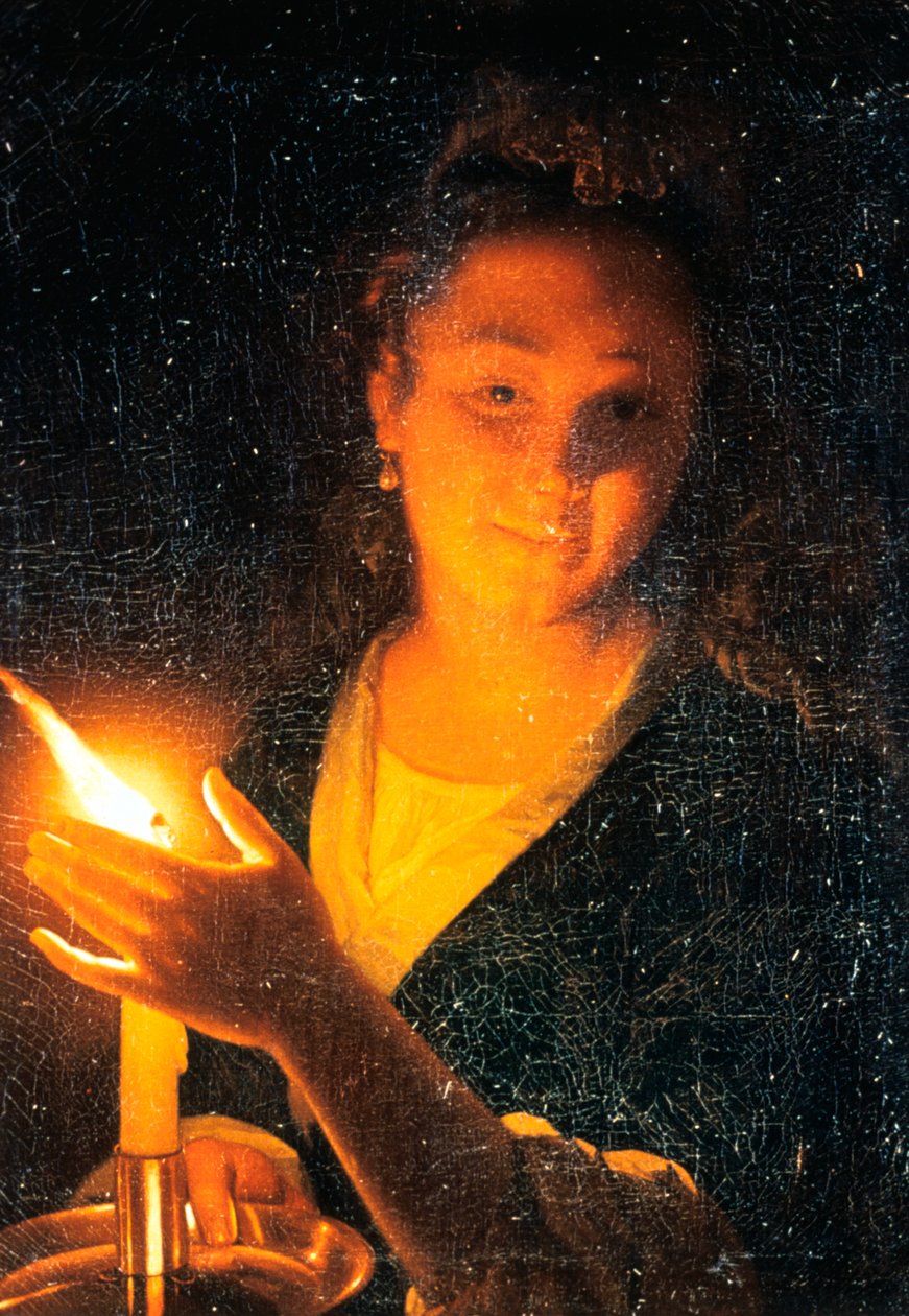 Žena se svíčkou, konec 1660 od Godfried Schalcken
