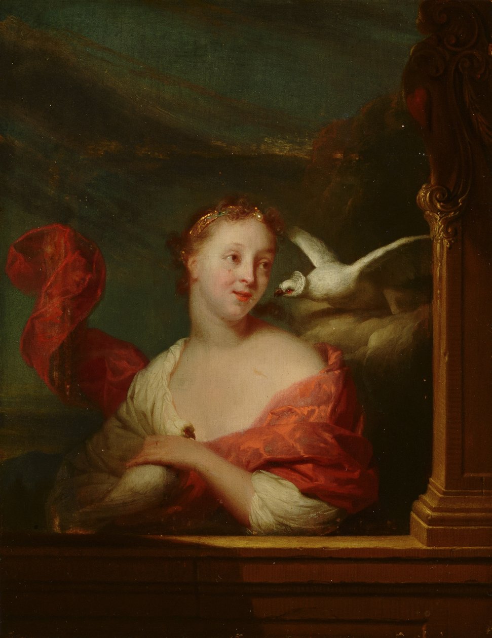 Mladá žena s holuby (Venuše?) od Godfried Schalcken