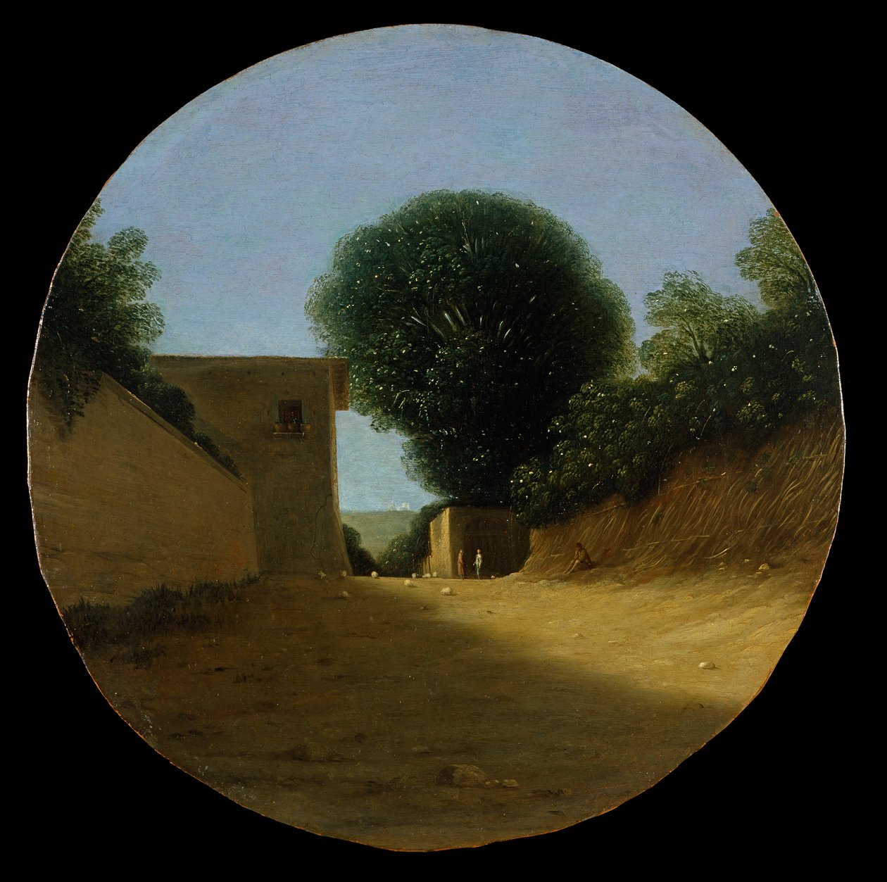 Country Road by a House (olej na mědi) od Goffredo Wals