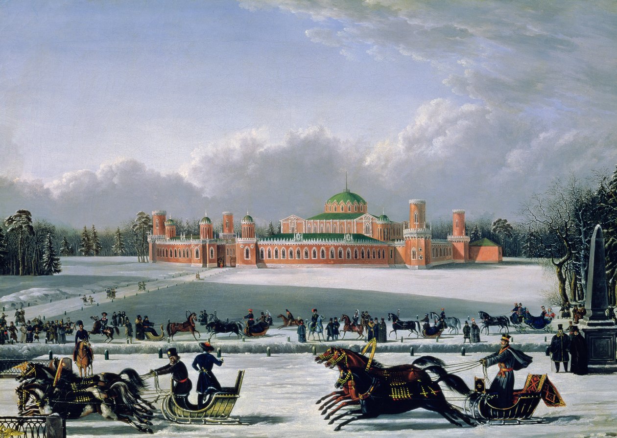 Závod na saních v Petrovském parku v Moskvě, 1848 od Golitsyn