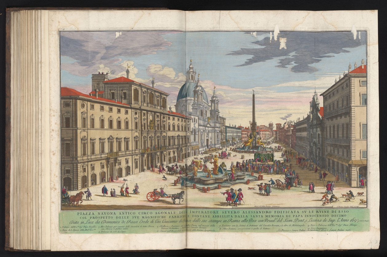 Piazza Navona te Rome Prospekt papežského paláce v Quirinale známý jako Monte Cavallo (název na předmětu) od Gommarus Wouters