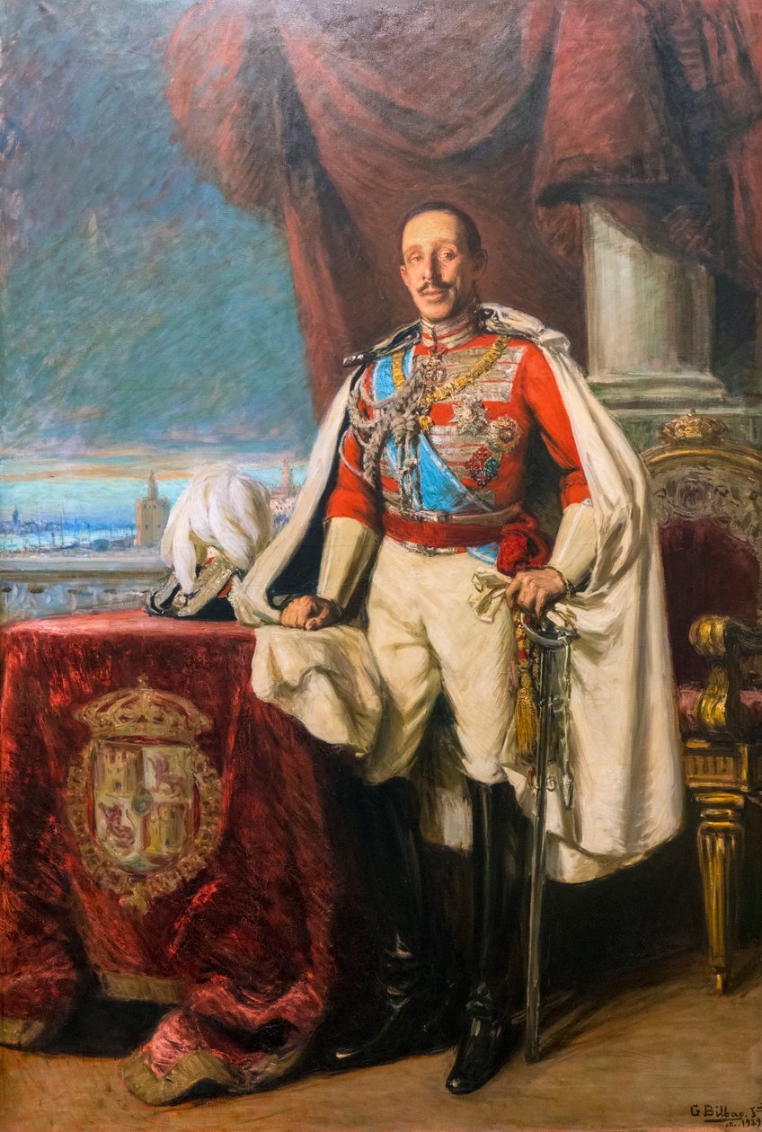 Portrét španělského krále Alfonse XIII od Gonzalo Bilbao Martinez