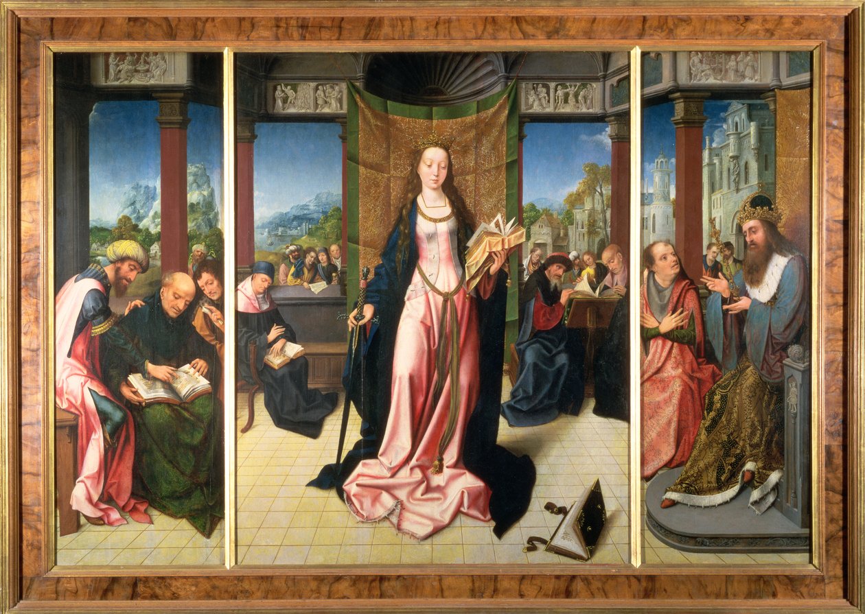 Svatá Kateřina a filozofové (panel) od Goossen van der Weyden