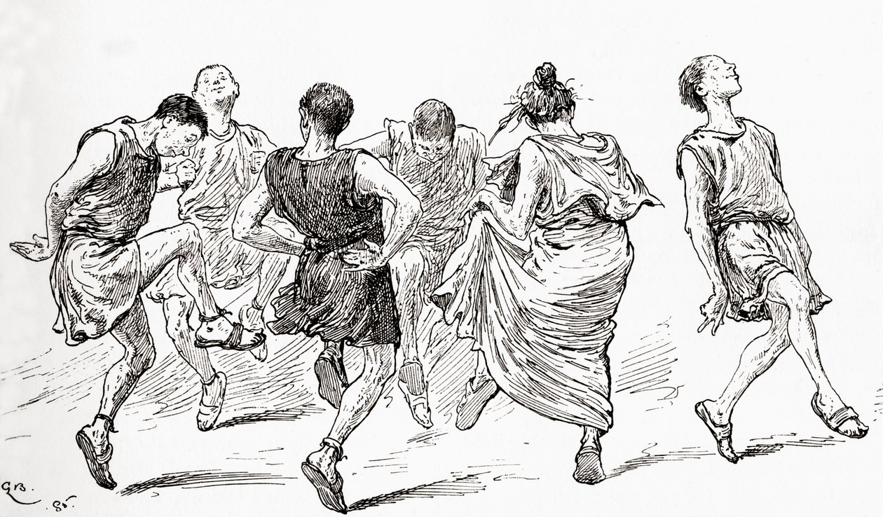 Scéna ze hry Williama Shakespeara Sen noci svatojánské, V. dějství, 1. scéna, Tanec, z díla Williama Shakespeara, vydaného roku 1896. od Gordon Frederick Browne
