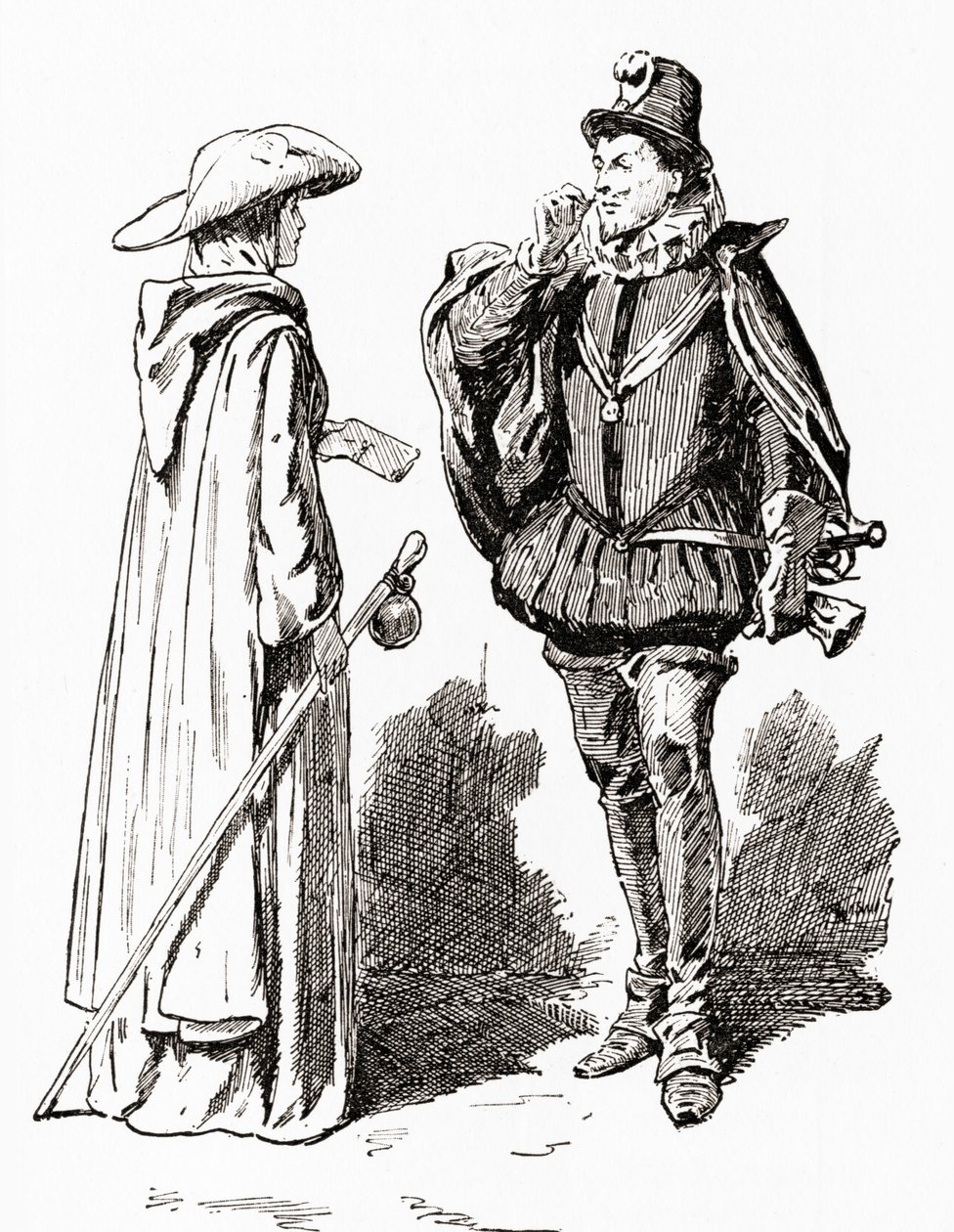 Scéna ze hry Williama Shakespeara Vše dobré, co dobře dopadne, V. dějství, 1. scéna, Helena: That it will please you to give this poor petition to the king, z díla Williama Shakespeara, vydaného nakladatelstvím The Works of William Shakespeare. od Gordon Frederick Browne