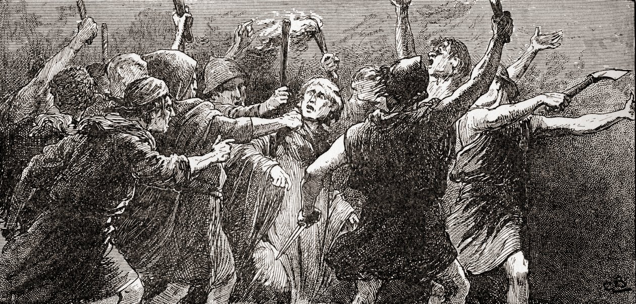 Scéna ze hry Williama Shakespeara Julius Caesar, III. dějství, 3. scéna, třetí občan: z díla Williama Shakespeara, vydaného roku 1896. od Gordon Frederick Browne
