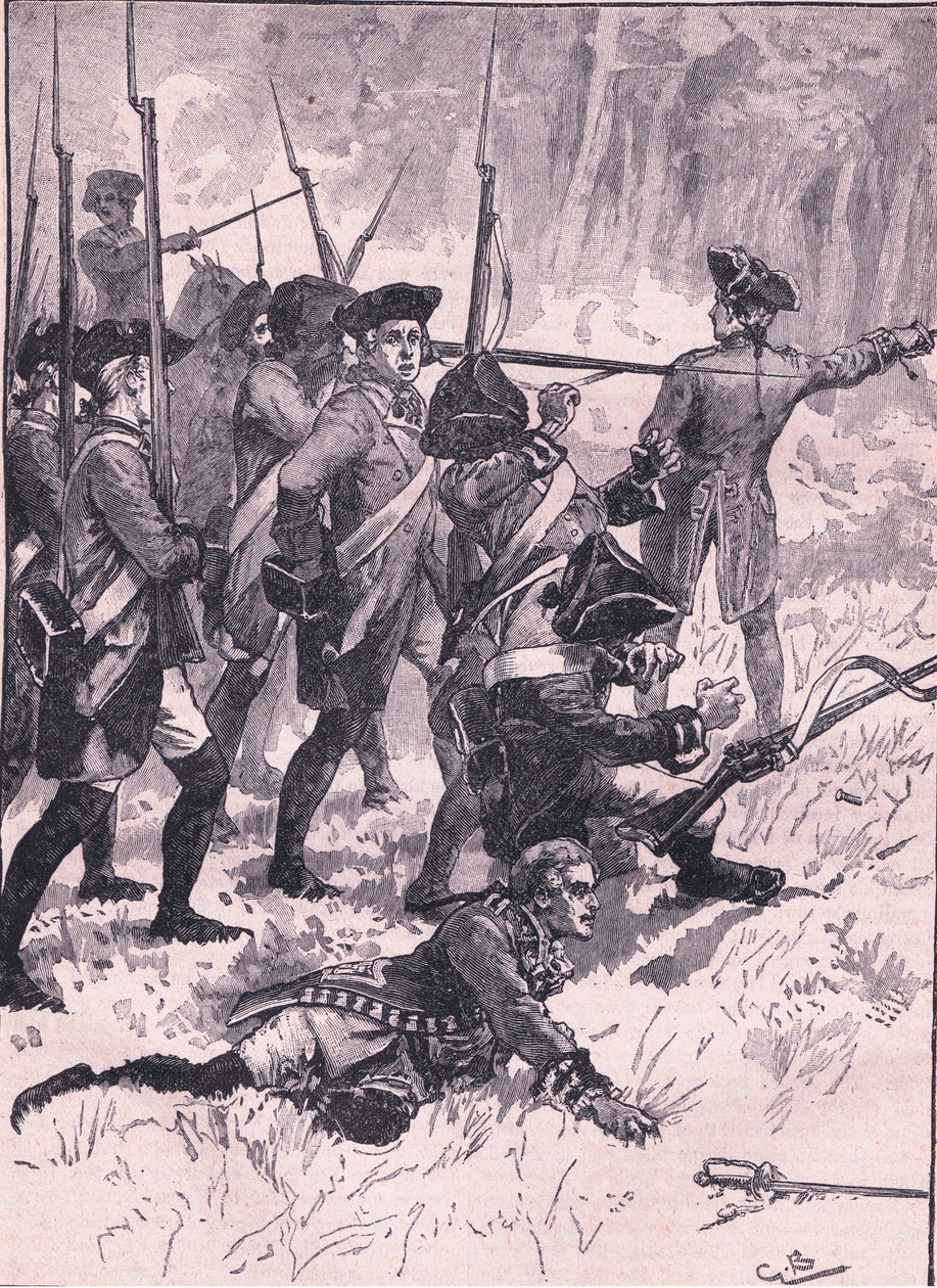 Porážka generála Braddocka v indické záloze AD 1755 od Gordon Frederick Browne