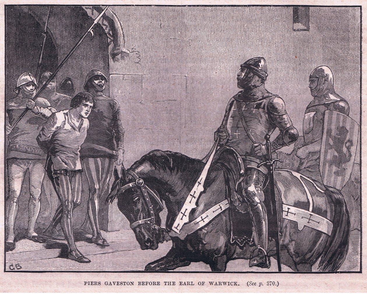 Pier Gaveston před hrabětem z Warwick AD 1312 od Gordon Frederick Browne