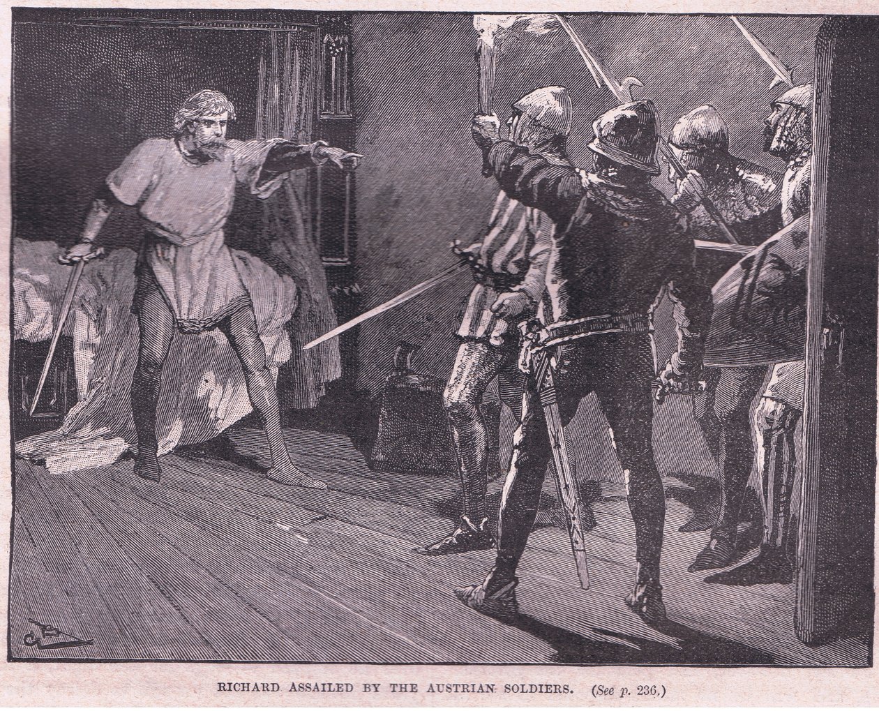 Richard napaden rakouskými vojáky 1192 našeho letopočtu od Gordon Frederick Browne
