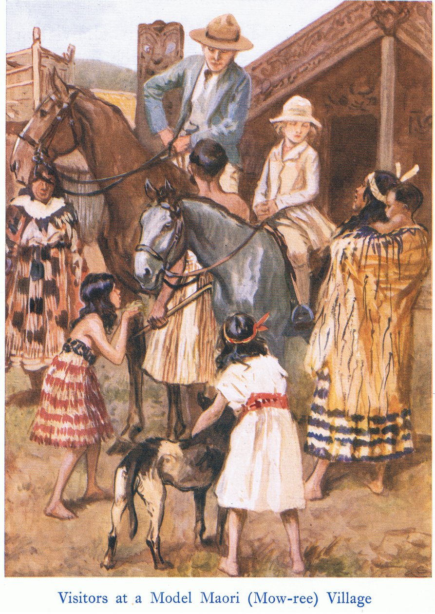Návštěvníci maorské vesnice od Gordon Frederick Browne
