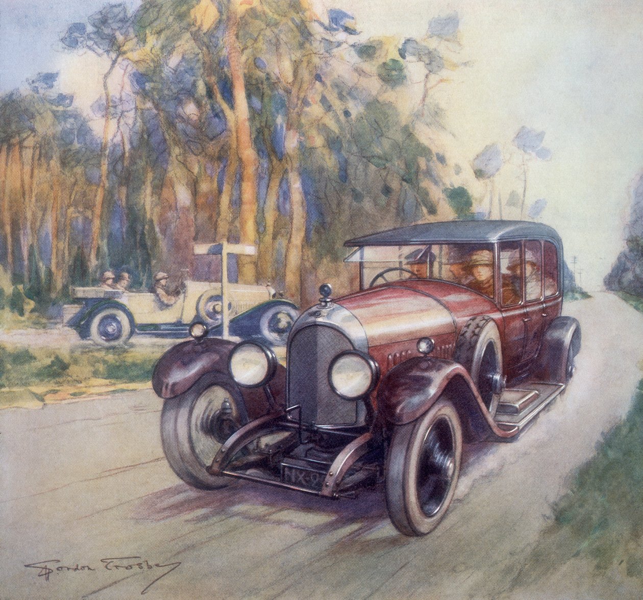 Reklamní plakát na vozy Bentley, 1927 od Gordon Crosby