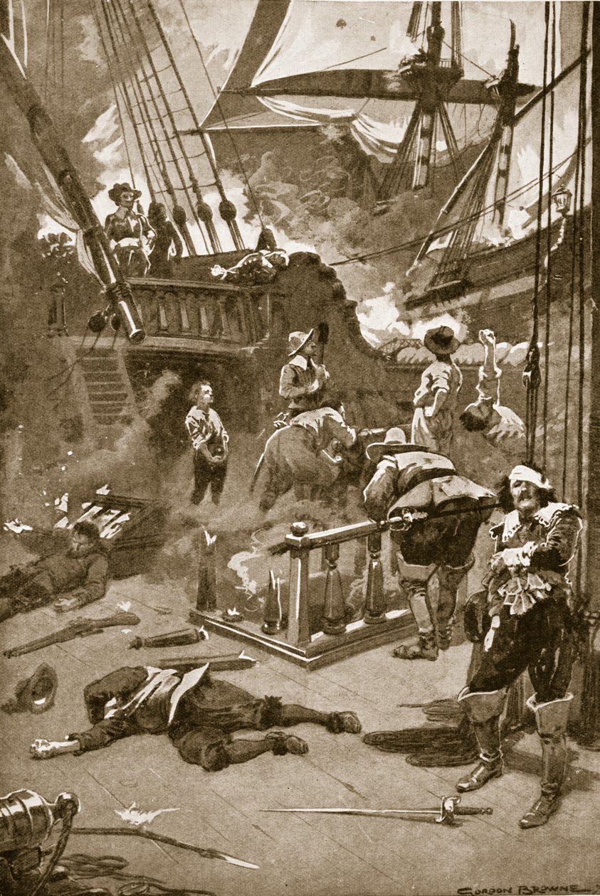 Bitva o Camperdown, 29.–31. července od Gordon Frederick (after) Browne