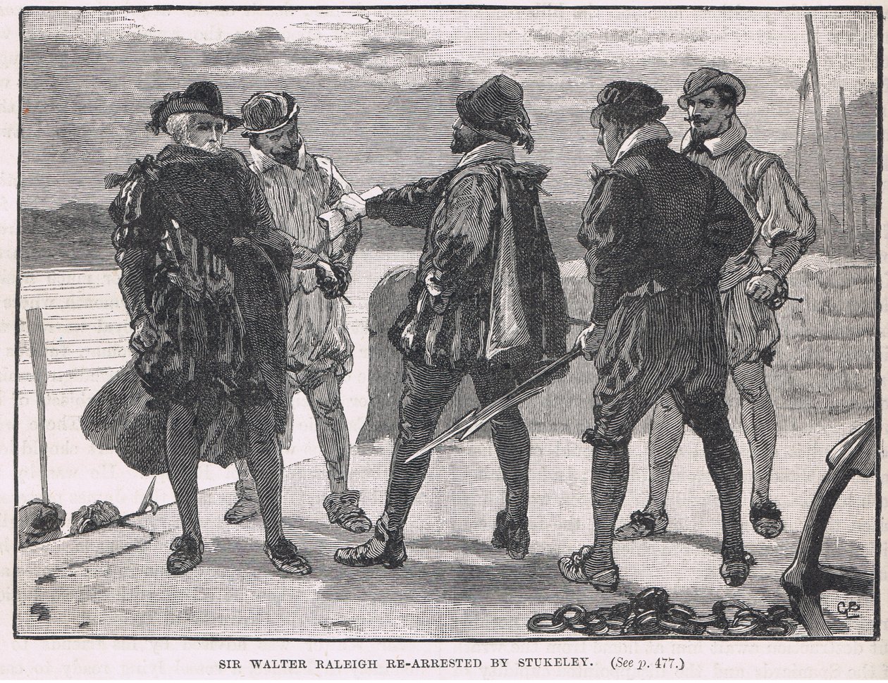 Sir Walter Raleigh znovu zatčen Stukeley 1618 od Gordon Frederick Browne