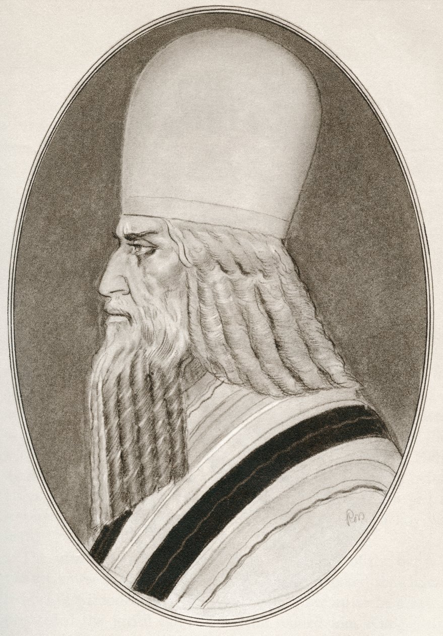 Zoroaster, aka Zarathustra, Zarathushtra Spitama nebo Ashu Zarathushtra, z Living Biography of Religious Leaders od Gordon Ross