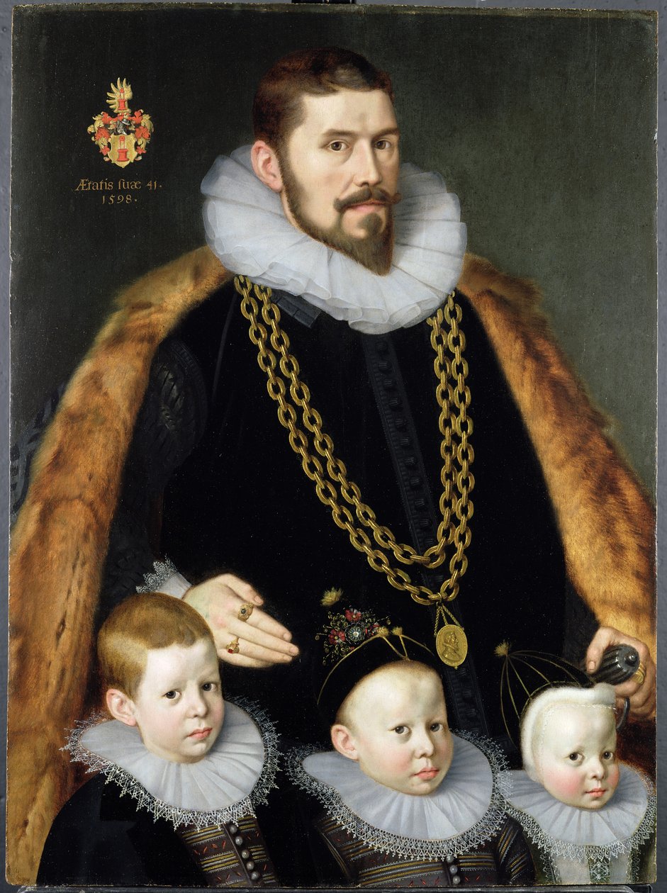 Pár rodinných portrétů, 1598 (pár viz 228145) od Gortzius Geldorp