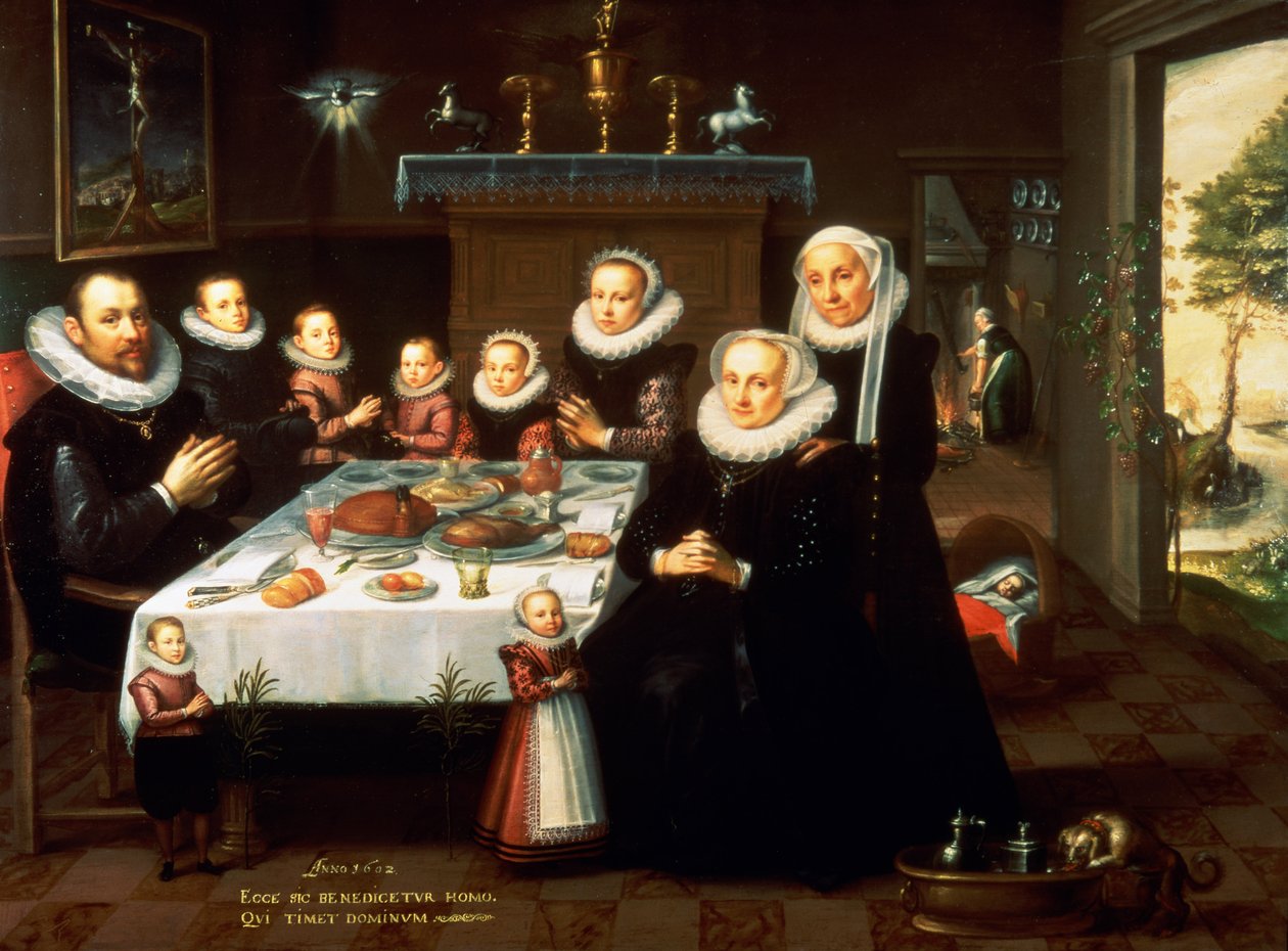 Portrét rodiny říká Grace Before a Meal, 1602 od Gortzius Geldorp