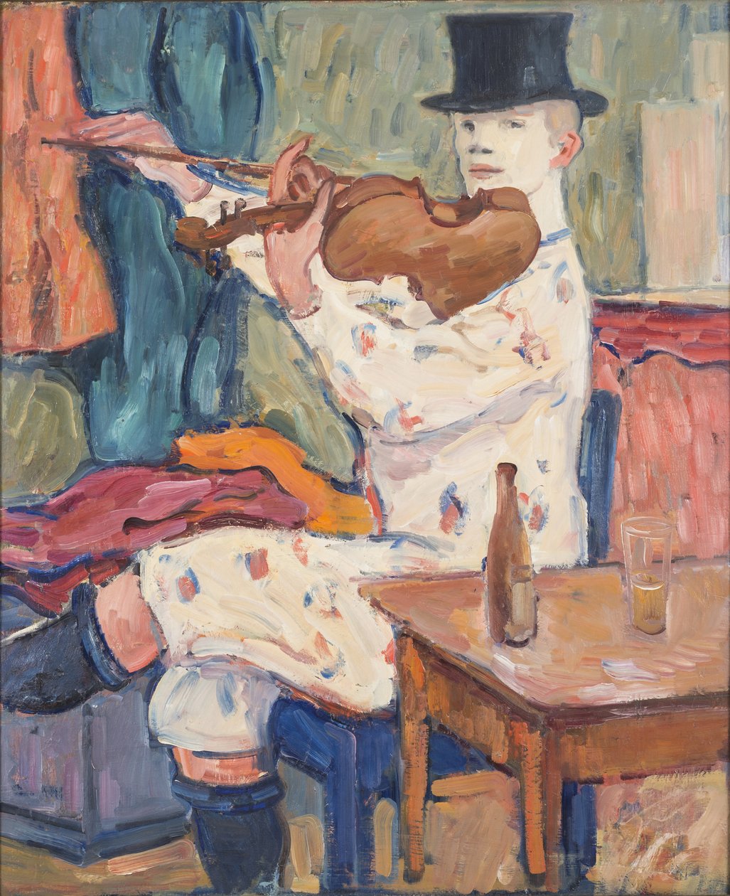 Klaun hrající na housle, 1915 od Gosta von Hennigs