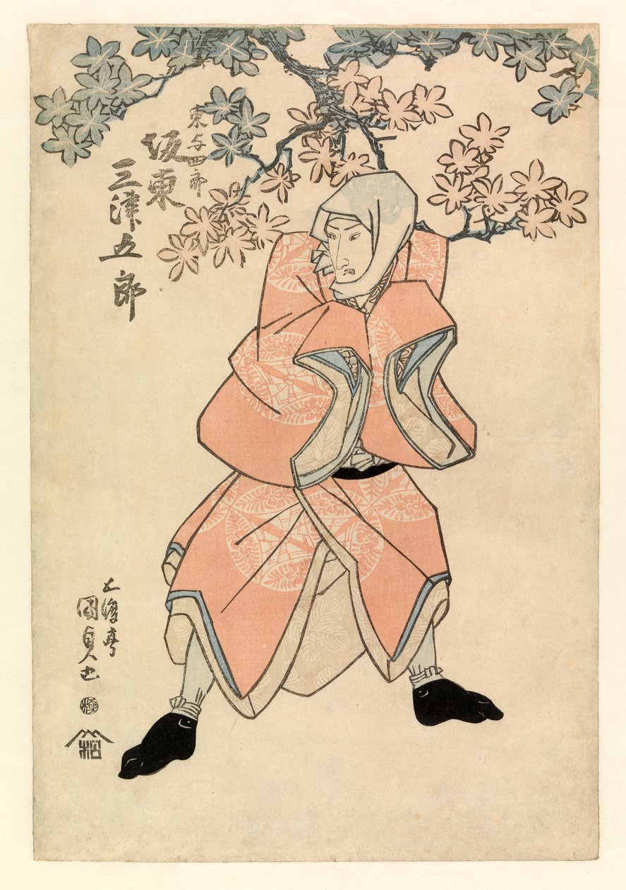 Herec Bando Mitsugoro III, v části Tokoshiro nebo možná Dojishiro, kolem 1808-25 (barevný dřevoryt) od Gototei Kunisada