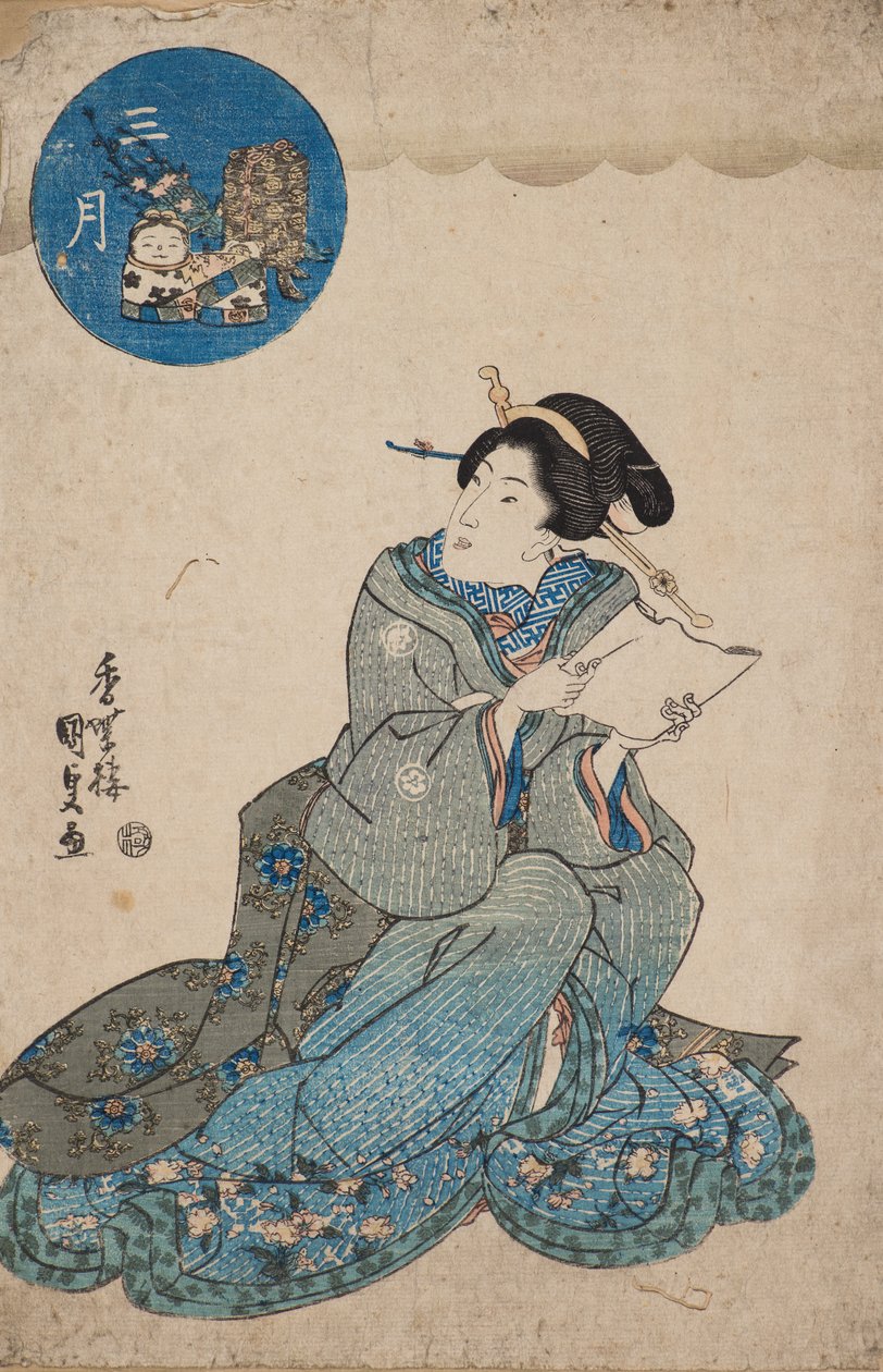 Třetí měsíc (Sangatsu) od Gototei Kunisada