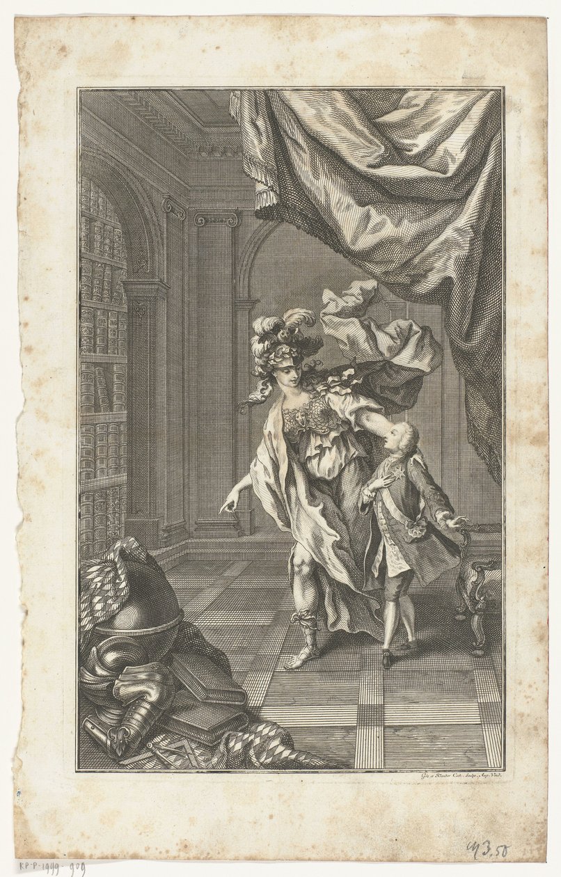 Maxmilián III. Josef v doprovodu Minervy od Gottfried Bernhard Götz