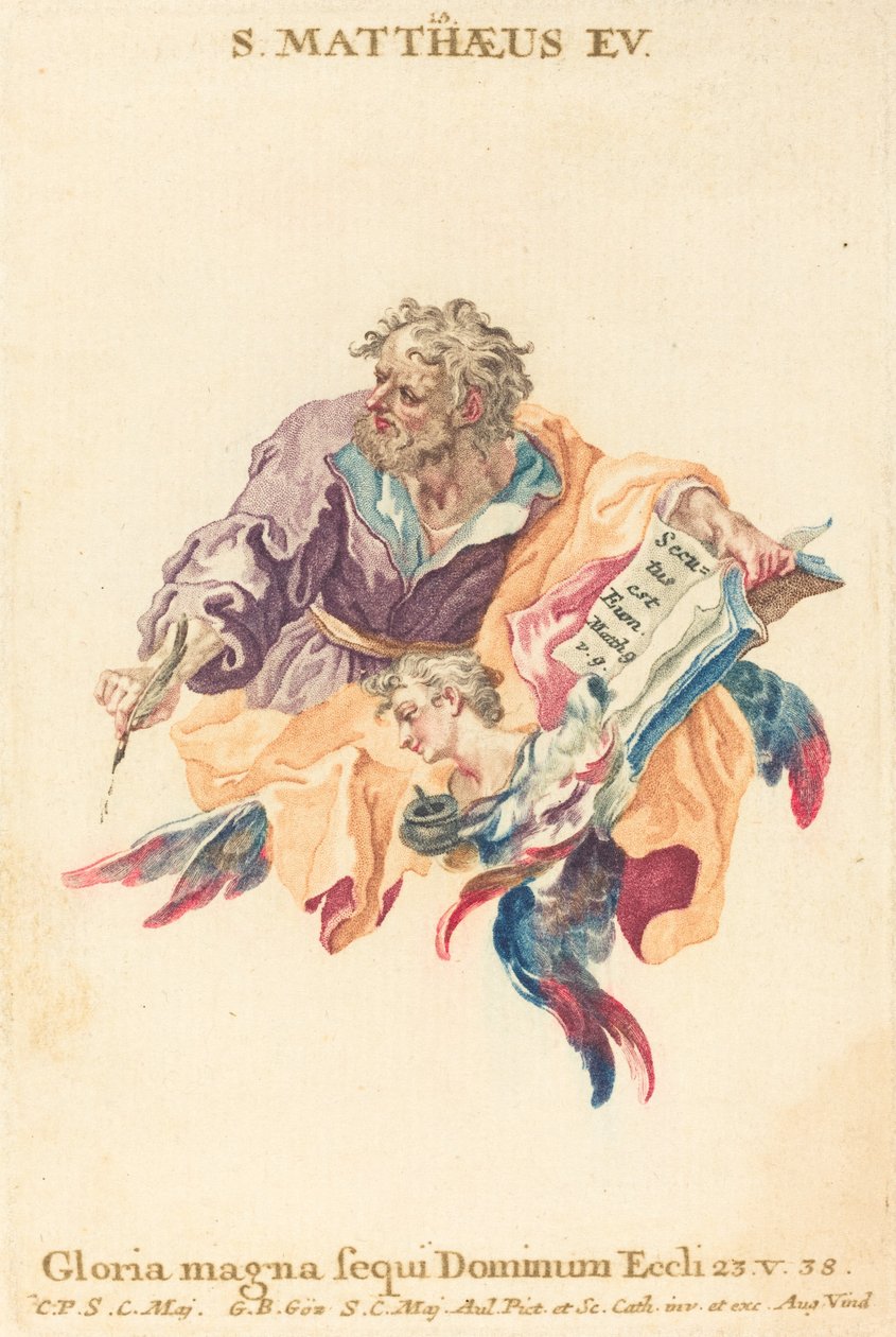 Svatý Matouš evangelista od Gottfried Bernhard Götz