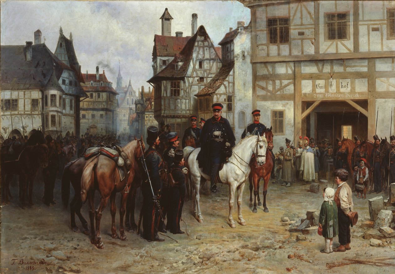 Generál Blücher u kozáků v Budyšíně, 1885 od Gottfried Willewalde