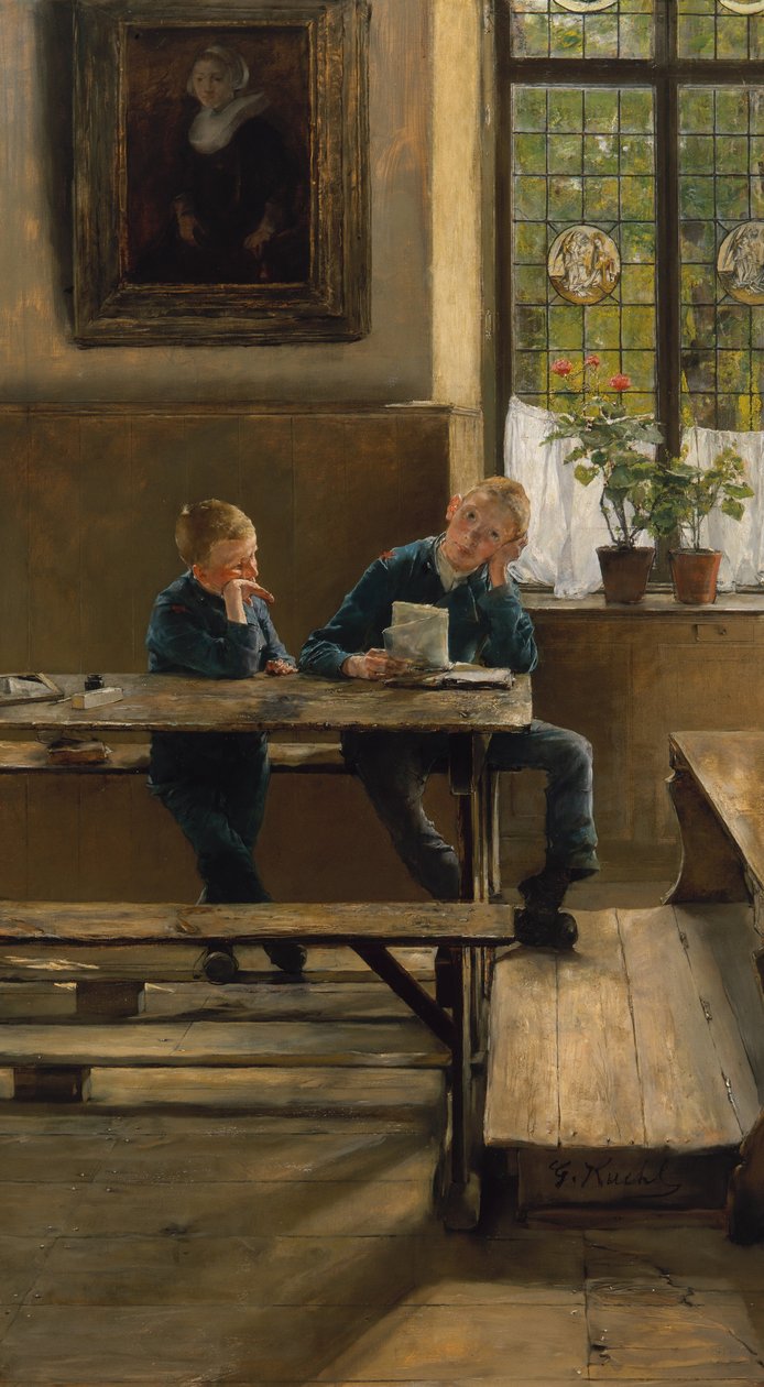 V sirotčinci, asi 1886 (olej na desce) od Gotthardt Johann Kuehl