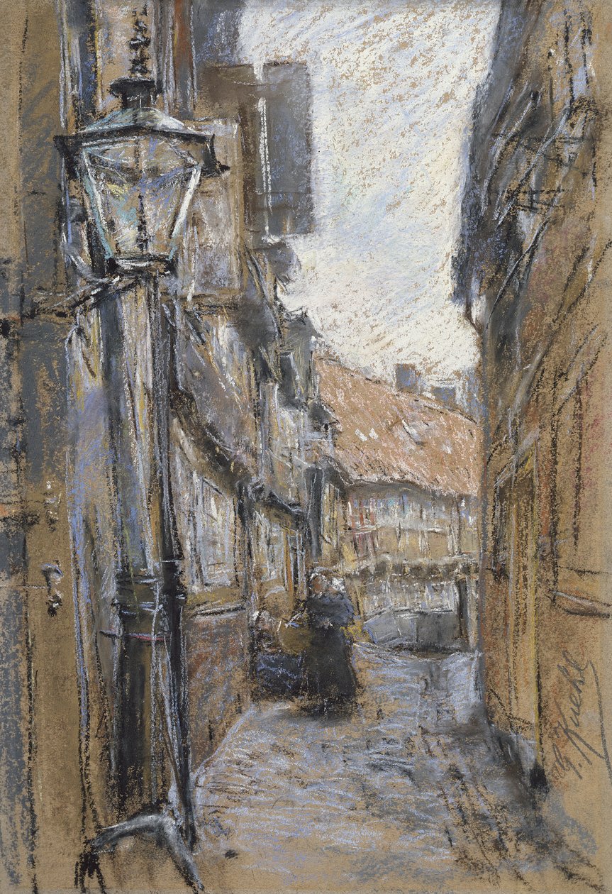 Ulice v Teilfeld, 1890 (pastel na kartě) od Gotthardt Johann Kuehl