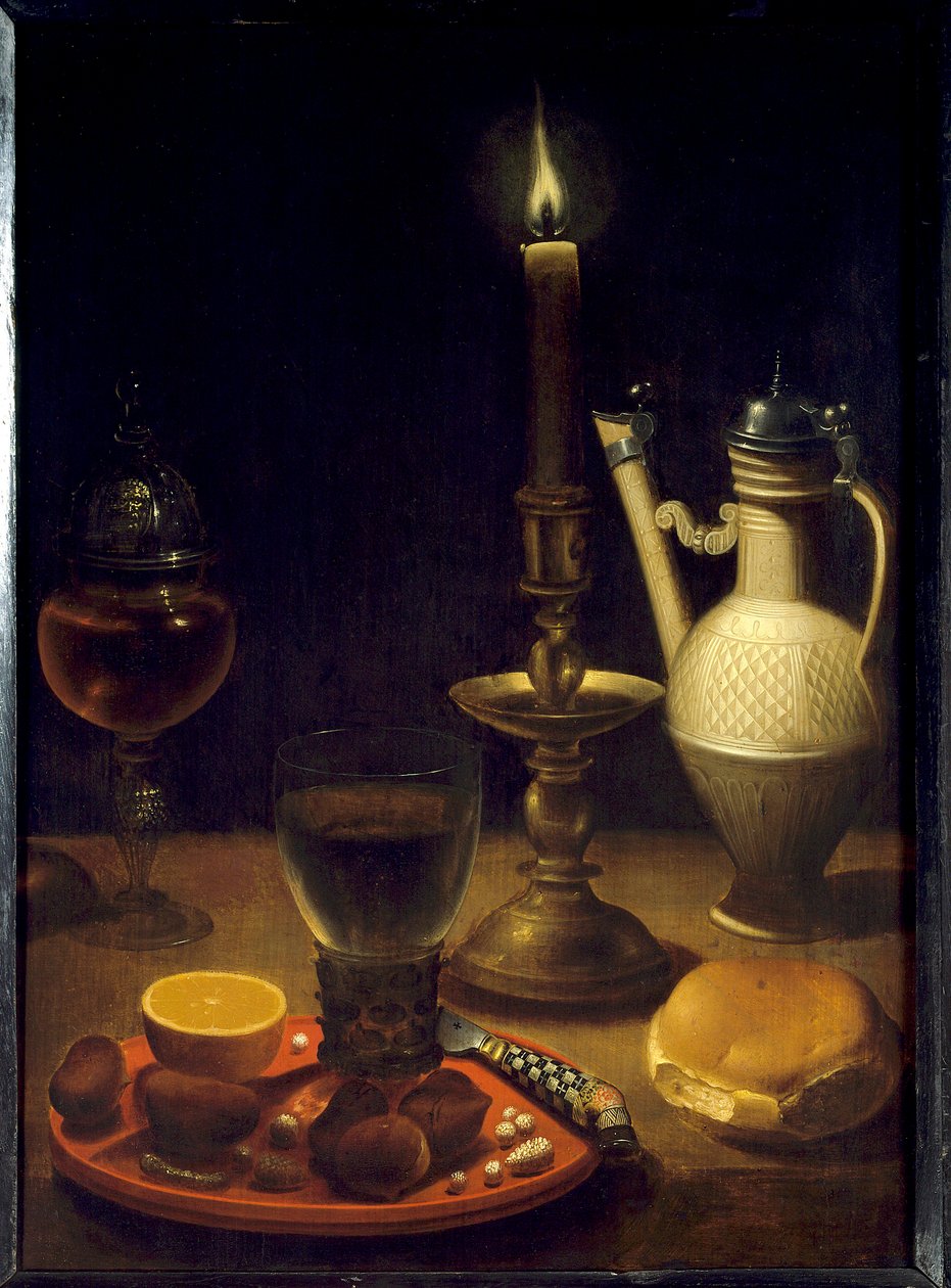 Zátiší při svíčkách Malba Gotthardta od Wediga (Gottfried von Wedig) (1583-1641) od Gotthardt von Wedig