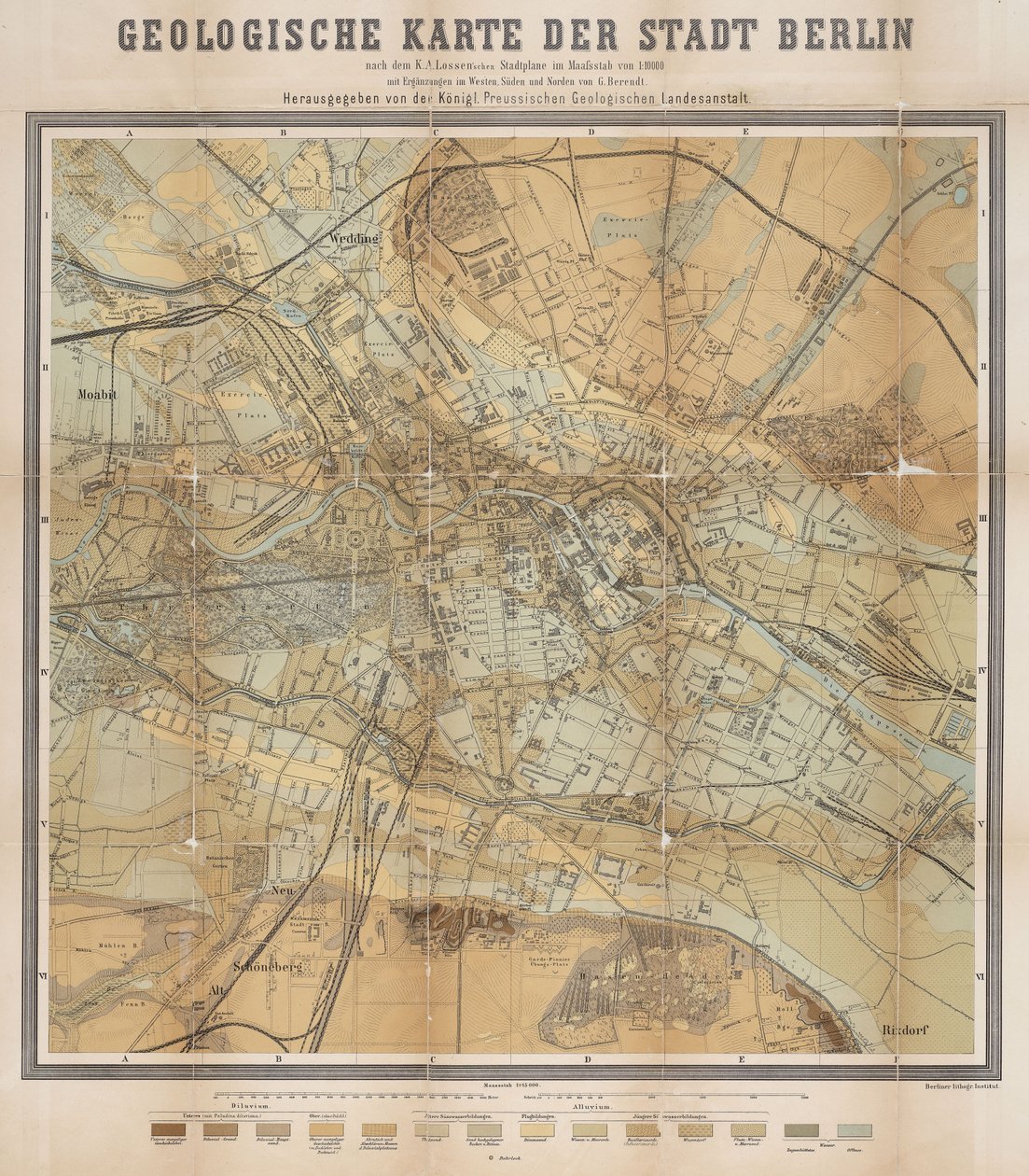 Geologická mapa města Berlína od Gottlieb Berendt