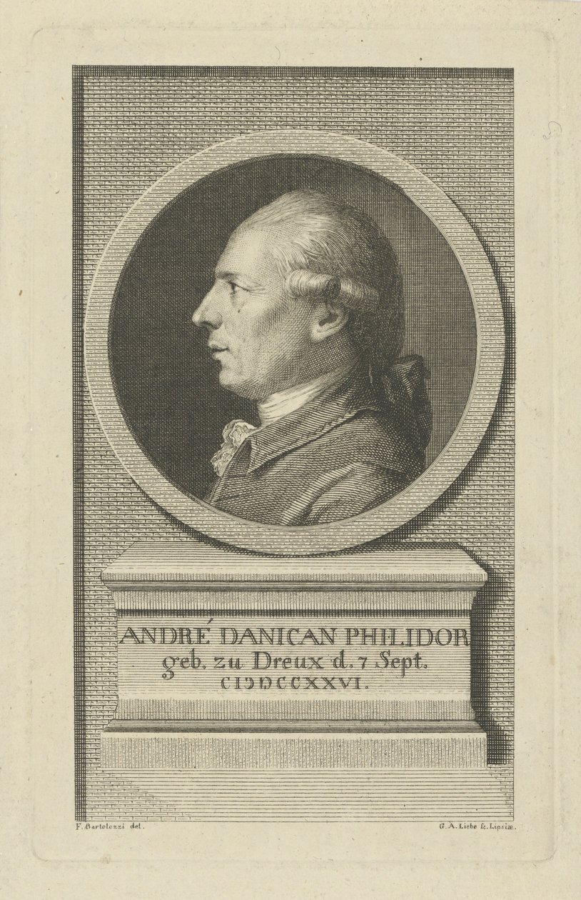 Portrét François-André Danican Philidor 1726-1795, c. 1790. od Gottlob August Liebe